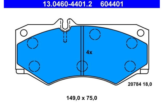 Bromsbeläggssats, skivbroms 13.0460-4401.2 ATE, bild 2