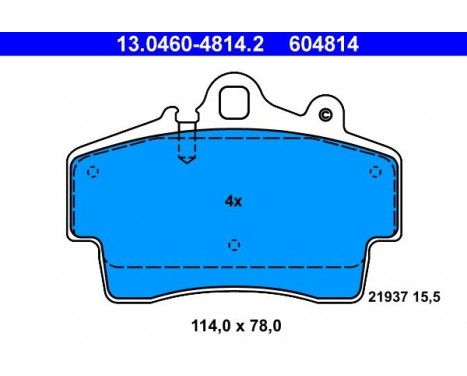 Bromsbeläggssats, skivbroms 13.0460-4814.2 ATE, bild 2
