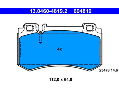 Bromsbeläggssats, skivbroms 13.0460-4819.2 ATE