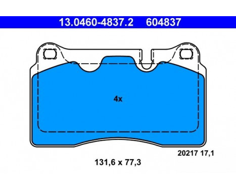 Bromsbeläggssats, skivbroms 13.0460-4837.2 ATE, bild 2