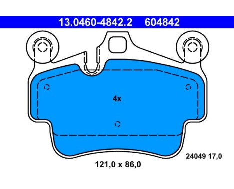 Bromsbeläggssats, skivbroms 13.0460-4842.2 ATE, bild 2