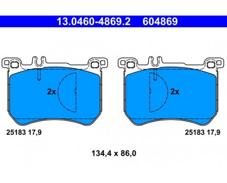 Bromsbeläggssats, skivbroms 13.0460-4869.2 ATE, bild 2
