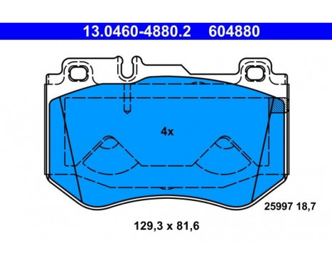 Bromsbeläggssats, skivbroms 13.0460-4880.2 ATE