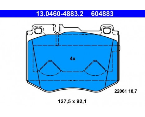 Bromsbeläggssats, skivbroms 13.0460-4883.2 ATE, bild 2