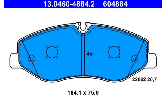 Bromsbeläggssats, skivbroms 13.0460-4884.2 ATE, bild 2