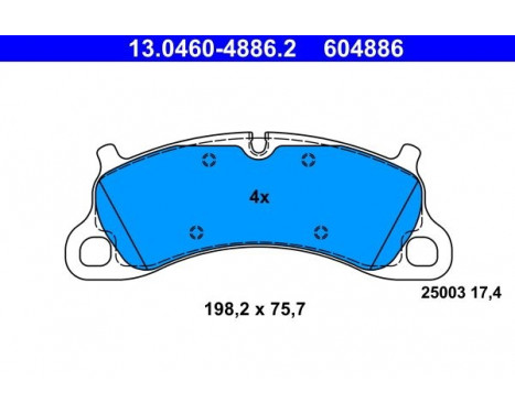Bromsbeläggssats, skivbroms 13.0460-4886.2 ATE
