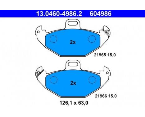 Bromsbeläggssats, skivbroms 13.0460-4986.2 ATE