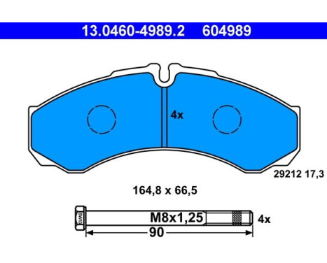 Bromsbeläggssats, skivbroms 13.0460-4989.2 ATE, bild 2