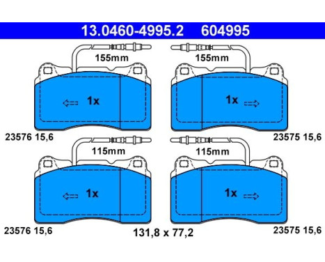 Bromsbeläggssats, skivbroms 13.0460-4995.2 ATE, bild 2