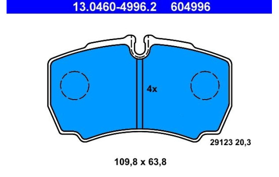 Bromsbeläggssats, skivbroms 13.0460-4996.2 ATE, bild 2