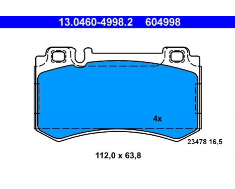 Bromsbeläggssats, skivbroms 13.0460-4998.2 ATE