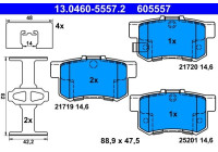 Bromsbeläggssats, skivbroms 13.0460-5557.2 ATE