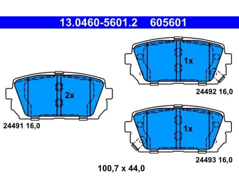 Bromsbeläggssats, skivbroms 13.0460-5601.2 ATE, bild 2