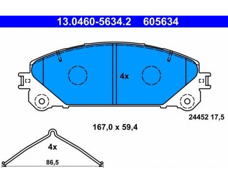 Bromsbeläggssats, skivbroms 13.0460-5634.2 ATE, bild 2
