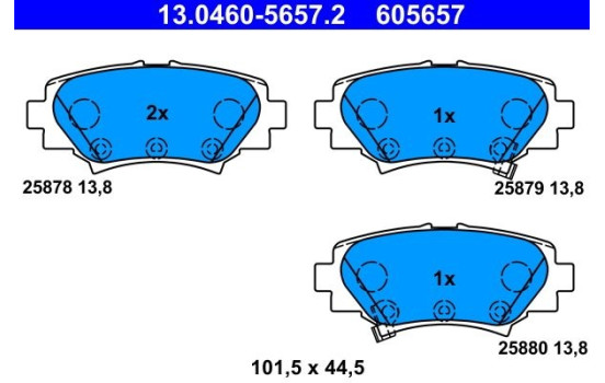 Bromsbeläggssats, skivbroms 13.0460-5657.2 ATE