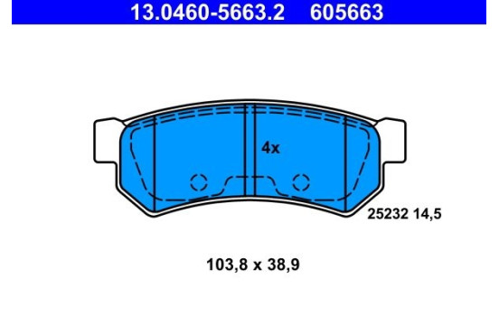 Bromsbeläggssats, skivbroms 13.0460-5663.2 ATE, bild 2