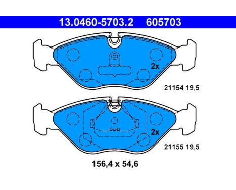 Bromsbeläggssats, skivbroms 13.0460-5703.2 ATE