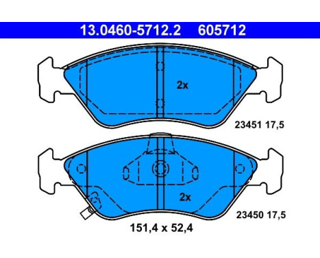 Bromsbeläggssats, skivbroms 13.0460-5712.2 ATE, bild 2