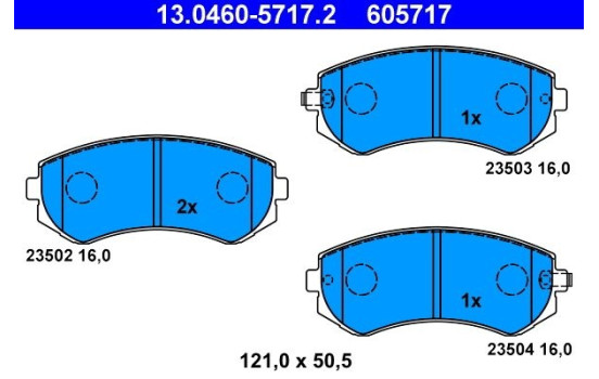 Bromsbeläggssats, skivbroms 13.0460-5717.2 ATE, bild 2
