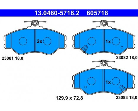 Bromsbeläggssats, skivbroms 13.0460-5718.2 ATE, bild 2
