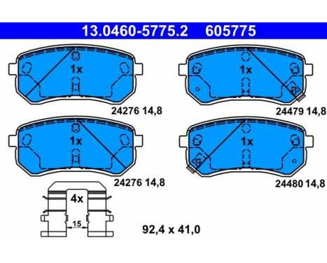 Bromsbeläggssats, skivbroms 13.0460-5775.2 ATE, bild 2