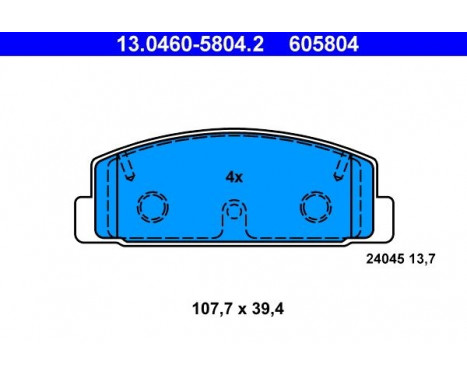 Bromsbeläggssats, skivbroms 13.0460-5804.2 ATE, bild 2