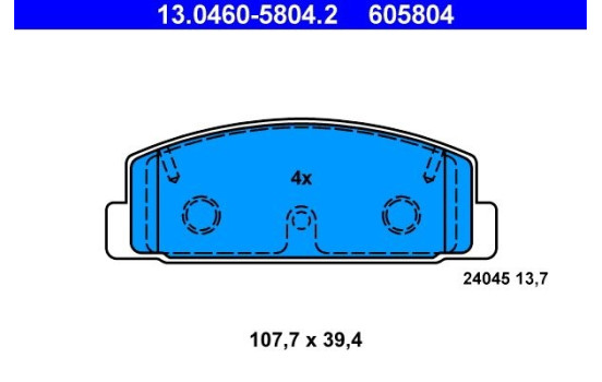 Bromsbeläggssats, skivbroms 13.0460-5804.2 ATE, bild 2
