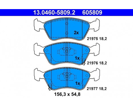 Bromsbeläggssats, skivbroms 13.0460-5809.2 ATE, bild 2