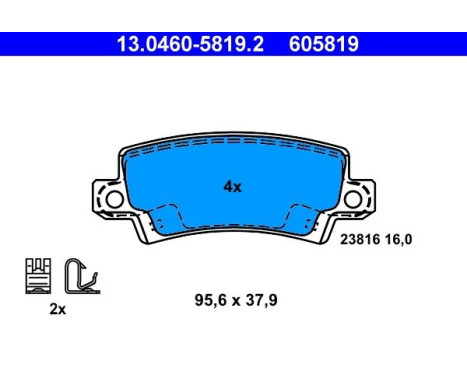 Bromsbeläggssats, skivbroms 13.0460-5819.2 ATE, bild 2