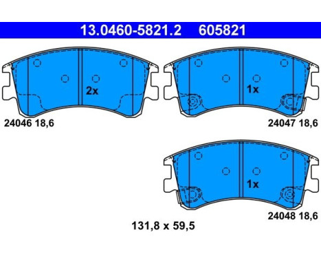 Bromsbeläggssats, skivbroms 13.0460-5821.2 ATE, bild 2