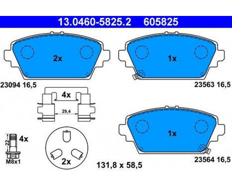 Bromsbeläggssats, skivbroms 13.0460-5825.2 ATE, bild 2