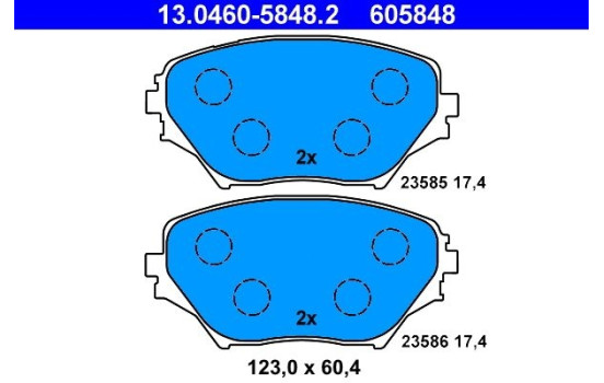 Bromsbeläggssats, skivbroms 13.0460-5848.2 ATE, bild 2