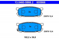 Bromsbeläggssats, skivbroms 13.0460-5866.2 ATE