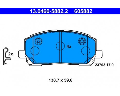 Bromsbeläggssats, skivbroms 13.0460-5882.2 ATE