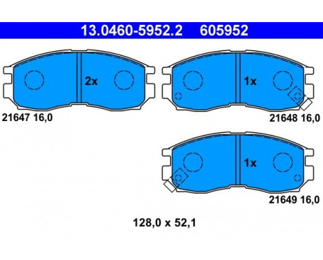 Bromsbeläggssats, skivbroms 13.0460-5952.2 ATE, bild 2