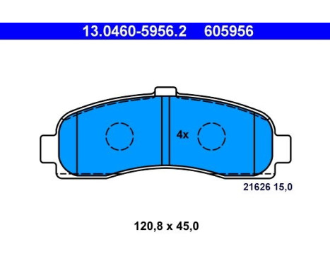 Bromsbeläggssats, skivbroms 13.0460-5956.2 ATE, bild 2