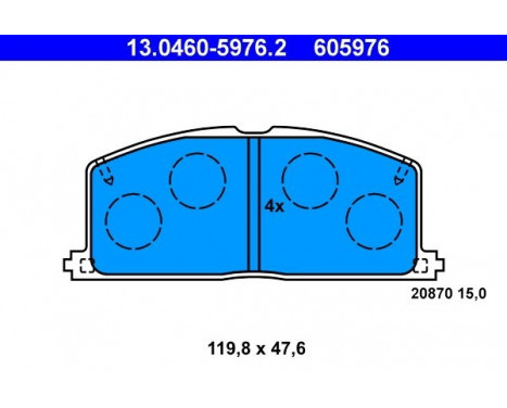 Bromsbeläggssats, skivbroms 13.0460-5976.2 ATE, bild 2
