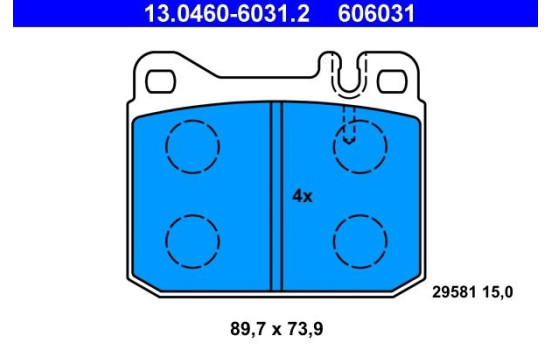 Bromsbeläggssats, skivbroms 13.0460-6031.2 ATE, bild 2