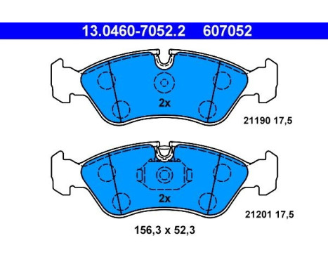 Bromsbeläggssats, skivbroms 13.0460-7052.2 ATE, bild 2