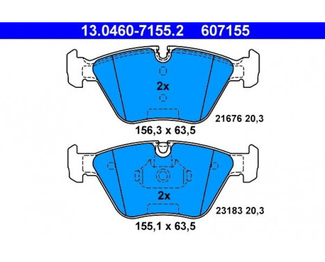 Bromsbeläggssats, skivbroms 13.0460-7155.2 ATE, bild 2