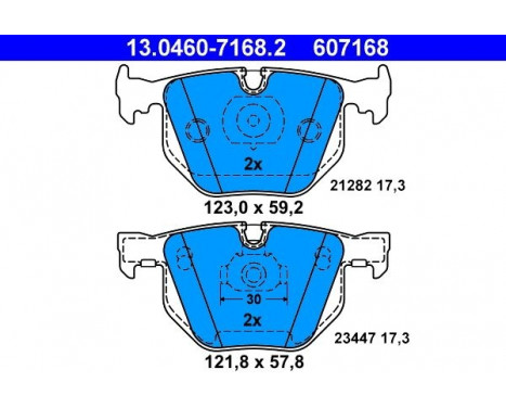 Bromsbeläggssats, skivbroms 13.0460-7168.2 ATE, bild 2