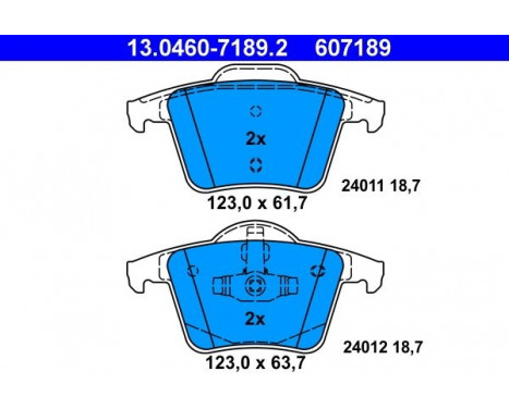 Bromsbeläggssats, skivbroms 13.0460-7189.2 ATE, bild 2