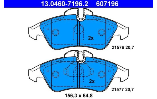 Bromsbeläggssats, skivbroms 13.0460-7196.2 ATE, bild 2
