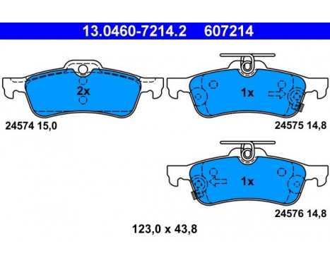 Bromsbeläggssats, skivbroms 13.0460-7214.2 ATE