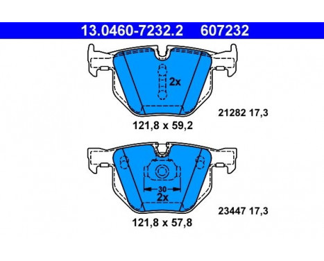 Bromsbeläggssats, skivbroms 13.0460-7232.2 ATE, bild 2