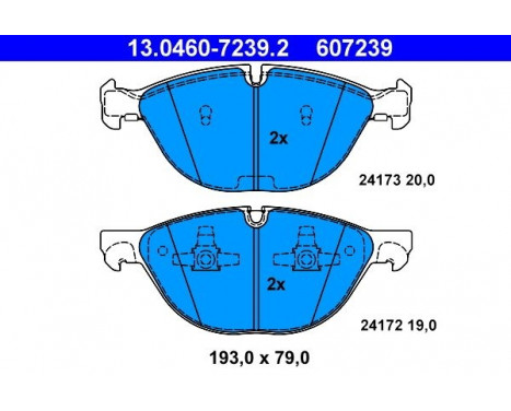 Bromsbeläggssats, skivbroms 13.0460-7239.2 ATE, bild 2