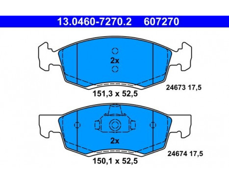 Bromsbeläggssats, skivbroms 13.0460-7270.2 ATE