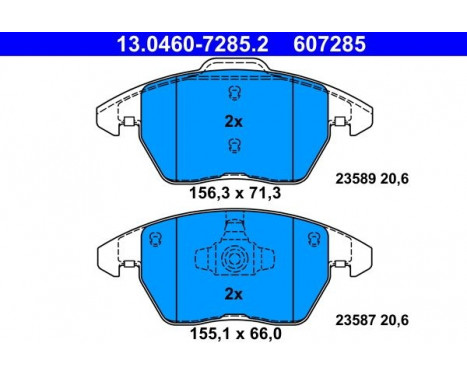 Bromsbeläggssats, skivbroms 13.0460-7285.2 ATE