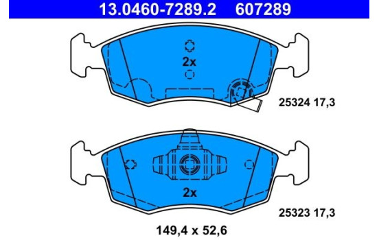 Bromsbeläggssats, skivbroms 13.0460-7289.2 ATE, bild 2