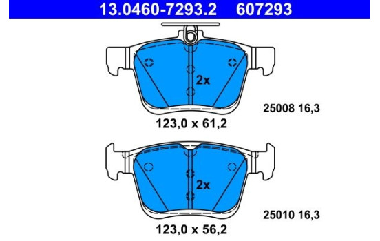 Bromsbeläggssats, skivbroms 13.0460-7293.2 ATE, bild 2